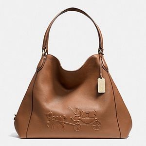 Coach Edie Horse & Carriage Embossed Shoulder Bag